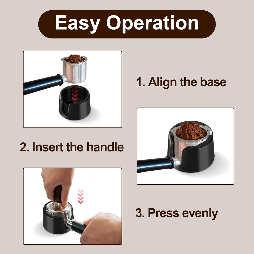 Coffee Tamper Base, Compatible with Ninja Espresso Es601 Anti-Slip Coffee Tamper Base for Ninja Handheld Support Stand Improves Stability Accessories (Black)