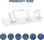 VAEHOLD Hat and Coat Wall Mount Rack - Hooks for Robes, Bags, Keys, and Towels - Bathroom Towel Hanger Organizer (White, “T“ Shape 3 Hooks 2 Pack)