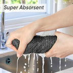 HOMEXCEL Waffle Weave Microfiber Cleaning Cloth, 6 Pack Highly Absorbent Cleaning Rag for Household, Reusable Kitchen Towels, Scratch-Free Barista Towels, 12 x 12 Inches, Grey