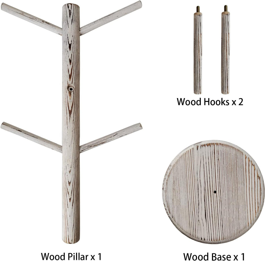 Dorhors Mug Holder Tree,Coffee Cup Holder with 6 Hooks, Wood Mug Rack for Counter,Coffee Bar Accessories and Orgnizer Station