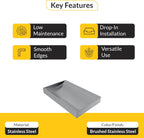 16" x 10" Stainless Steel Tray Deep Countertop Tray & Counter Organizer Tray for Cash, Coins, Files Brushed Finish, Slip-Resistant, Durable Design for Banks, Stores, & Offices