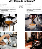 Crema Coffee Products 58mm Bottomless Naked Portafilter | Compatible with 58mm for E61 | Includes Double Shot Filter Basket | Walnut