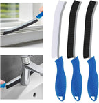 Hard Bristle Crevice Cleaning Brush-Thin Gap Scrub Brush, Small Cleaning Brush, Grout Brush, Kitchen Brush, Cleaning Tools for Toilet, Bathroom, Sink, Home, Household, Window (3, Lichen Blue)