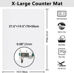 Ewen 27.6x19.5in 2mm Silicone Mats for Kitchen Counter, Thick Large Heat Resistant Non-Stick Silicone Placemat, Nonslip Workbench Mat Countertop Protector for Desk Crafts Air Fryer Pastry Translucent