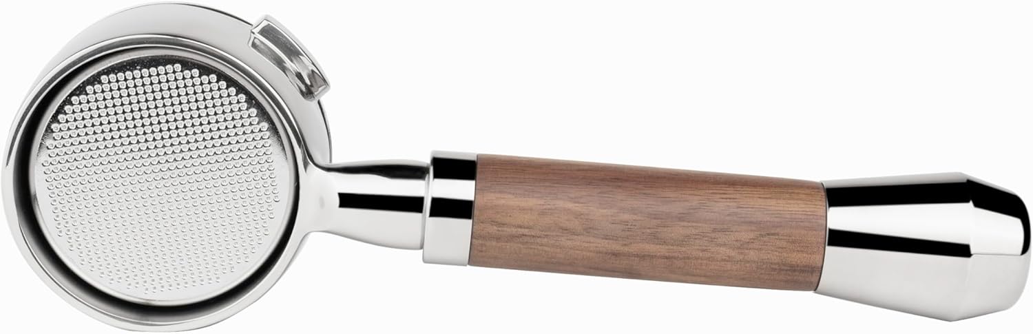 LILQ 58mm Bottomless Naked 2 Ears Portafilter Compatible with Gaggia Machines– Includes 18–20g Basket (WalnutV2Fusion, 58mm For Gaggia)