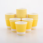 Restaurantware 8 Ounce Double Wall Disposable Coffee Cups, 500 Insulated Light Yellow Paper Tumblers with Ripple Wall Design, Lids Sold Separately for Hot Drinks like Tea, Coffee and More