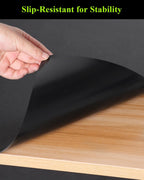 Black Plastic Table Cover Protector, 36" x 54" Waterproof Easy Flat PVC Desk Pad Mat, 1.5mm Thick Rectangle Vinyl Table Top Protector for Dining Room Table, Office, Dresser