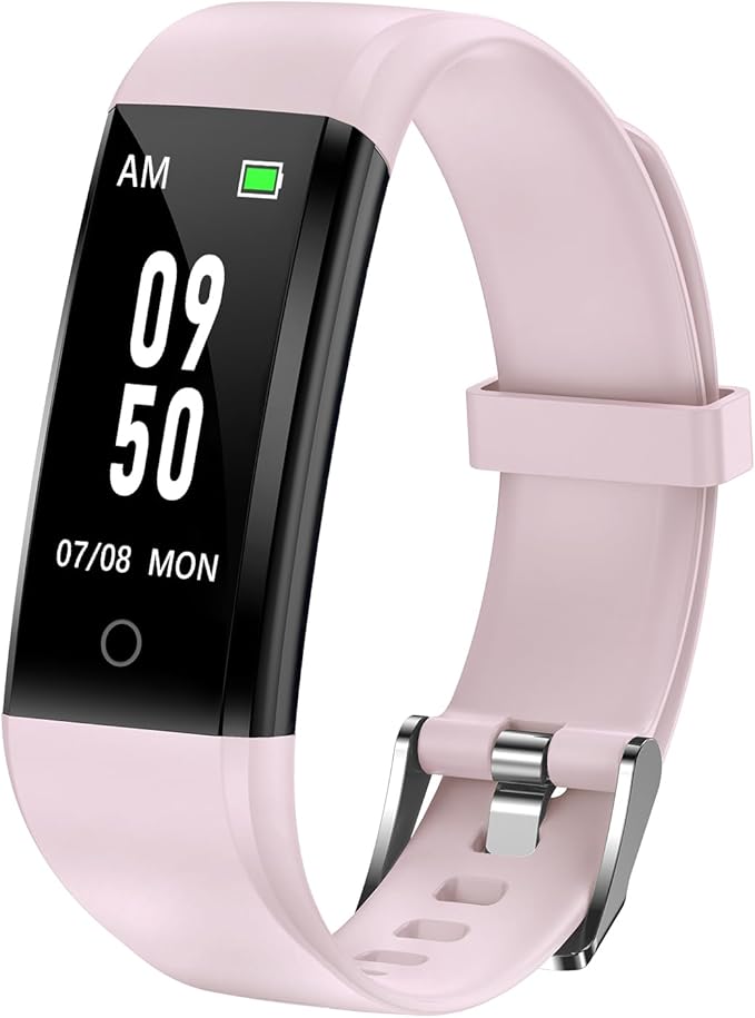 GRV No Bluetooth Pedometer Watch Fitness Tracker No Phone Needed, Step Counter Calories/Sleep Tracker for Walking Running for Men Women Waterproof (Pink)