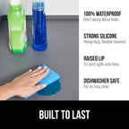 GORILLA GRIP Waterproof Silicone Under Sink Mat with Raised Lip for Kitchen and Bathroom, 46 x 22 in, Cabinet Shelf Liner Stay in Place Mats Dishwasher Safe Drawer Liner, Organizer Tray, Gray