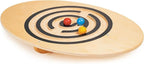 Mentari Toys - Wobble Board - 4pc Balance Maze with Colorful Balls - Wooden Balance Board for Core Strength and Coordination - Develops Focus and Motor Skills in Kids - Age 3+