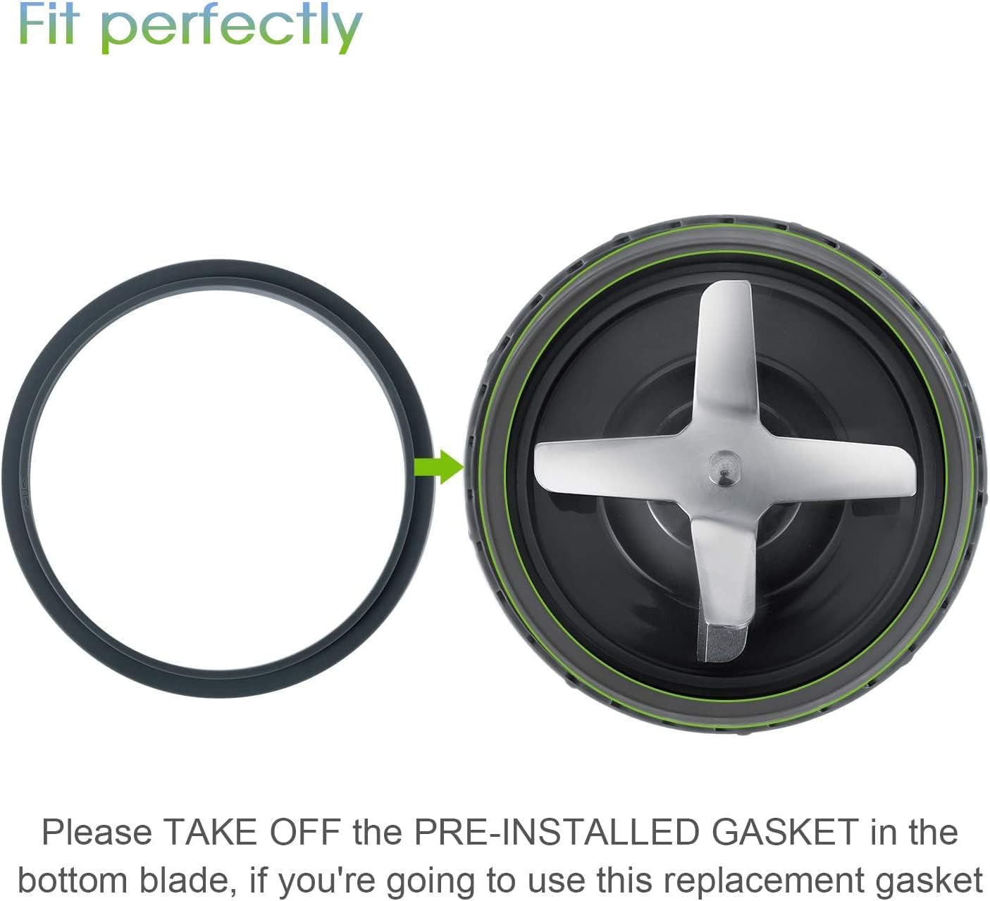 Pack of 6 Replacement Parts Gaskets with Lip Compatible with 900w NutriBullet Extractor Blender
