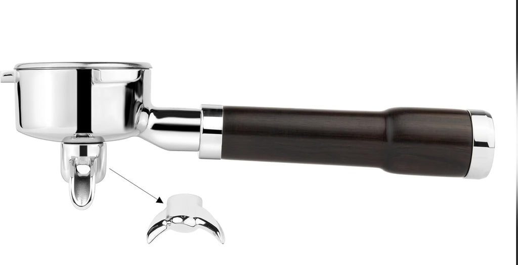 LILQ 54mm Spouted 3 Ears Portafilter Compatible with Breville Machines Stable Handle (Blackwood Fusion, 54mm Double Spouts)