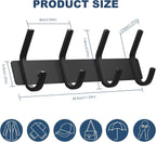 VAEHOLD Wall Hooks, Heavy Duty Aluminum Towel Hooks for Hanging Coat, Hat, Key, Clothes, Closet Hook Wall Mount for Kitchen, Bathroom, Office (“C“ Shape Coat 4 Hooks 2 Pack)