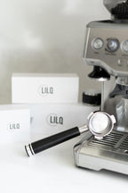 LILQ 54mm Spouted Portafilter Compatible with Breville Barista Express, Barista Pro, Bambino, and More – 18-20g basket included (Aluminum Flat, Double Spouts)