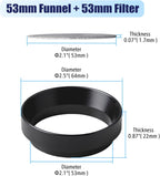 53mm Espresso Dosing Funnel and Puck Screen Set, Espresso Coffee Dosing Ring & 1.7mm 316 Stainless Steel Espresso Portafilter for Coffee Portafilter Filter Basket