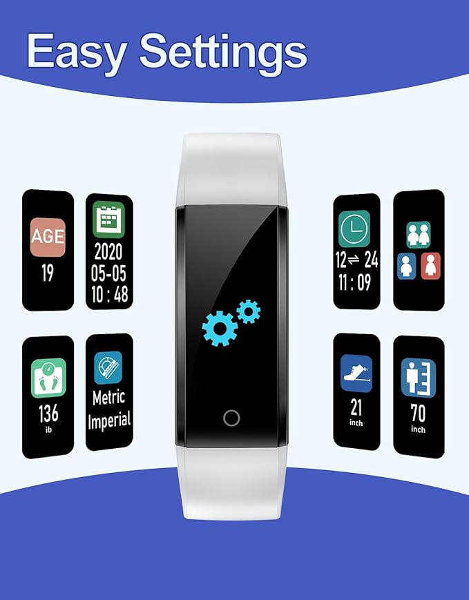 GRV Fitness Tracker Non Bluetooth Fitness Watch No App No Phone Required Waterproof Pedometer Watch with Steps Calories Counter Sleep Tracker for Men Women Parents