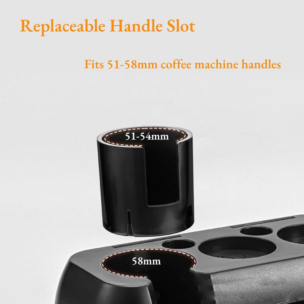 Multifunctional Tamper Station,Espresso Tamping Station,Non-slip Espresso Tamper Station Fit 51-58mm Tamper Distributor Portafilter,Tamper Holder,Fit Both Bottom & Bottomless Coffee Portafilter Holder