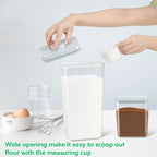 3 Pack Flour and Sugar Storage Containers with Pop-up Lid, 1.26Qt + 2.11Qt + 3.48Qt Food Storage Container for Rice, Spaghetti, Pasta, Nuts, Snack, Candy, Dog Treat, Kitchen Pantry Organization