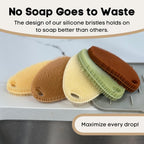 Silicone Sponge Dish Scrubber - Food Grade and Housecleaning - BPA Free Silicone Kitchen Scrubber [5 Pack Ovals Fall]