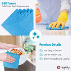 Orighty Cleaning Cloths, Shop Towels 100 Pack, Shop Rags Reusable, Microfiber Cleaning Rags Bulk for Cars, Multi-Purpose Lint Free Towels for Automotive, Mechanic, Kitchen, 11.5’’ x 11.5’’, Blue