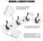 Wooden Coat Rack, Wall-Mounted Organizer for Closet, Entryway, Hallway, Foyer, Bedroom, Heavy Duty Double Hooks for Hanging Towels, Bags, Hats, Jackets, Key (WhiteBlack, 3 Hooks)