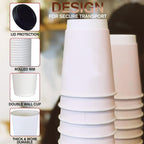 Smygoods White - Double Wall Coffee Cup - (12 OZ, 26 Count) For Hot Beverages, Tea, Espresso, Cocoa - To Go Drink Containers, Café & Office