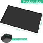 TRZZ Silicone Waterproof Under Sink Mat 34" x 19", Drip Tray and Cabinet Liner for Kitchen and Bathroom, Prevents Water Damage and Organizes Cabinets (Black)