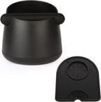 Knock Box Large Capacity Design Espresso Knock Box Tamping Mat Espresso Machine Accessories Set of 2 with Removable Knock Bar and Anti-Slip Base for Home Office Barista Tools for Bar Shop