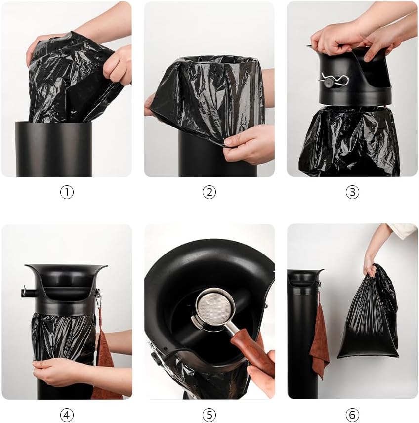 watchget 25-Pack Large Garbage Bags for Espresso Knock Box - Heavy Duty Liners for Commercial Floor Standing Coffee Dump Bins Essential Cafe Accessories