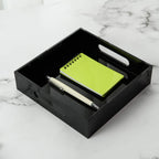 Black Sturdy Acrylic Tray with Handles-8x8 Inch- Countertop Organizer Tray for Kitchen,Bathroom,Office- Storage Box for Cosmetics, Jewelry,Toiletries,Toy,Gadgets