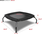 Sunny Health & Fitness Springless Mini Fitness Trampoline – Premium Adjustable Bungee-Style Indoor/Outdoor Exercise Rebounder for Quieter and Safer Workouts