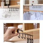 eywlwaar Mug Cups Cabinet Mug Hooks Kitchen Storage Hanging Hooks (4 Pack-Black)
