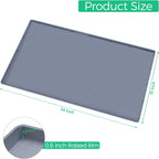 TRZZ Silicone Waterproof Under Sink Mat 34" x 19", Drip Tray and Cabinet Liner for Kitchen and Bathroom, Prevents Water Damage and Organizes Cabinets (Grey)