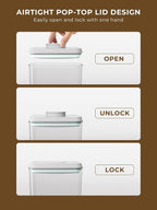 Cereal Containers Storage, 2 Pack Rice Holder, 4.22 Qt - 6 Lbs Food Storage Container Bin with Pop-up Lid for Rice Flour Sugar, Dry Food Holder for Kitchen Pantry Organization and Storage