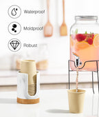 Luxspire Dixie Cup Dispenser, 5-7oz Bathroom Cup Dispenser, Marble Resin Dixie Cup Holder, Disposable Bathroom Paper Cup Holder, Cotton Pad Holder, Guest Bathroom Essentials, Gravel White, 1 Pack