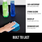 GORILLA GRIP Waterproof Silicone Under Sink Mat with Raised Lip for Kitchen and Bathroom, 31 x 22 in, Cabinet Shelf Liner Stay in Place Mats Dishwasher Safe Drawer Liner, Organizer Tray, Black