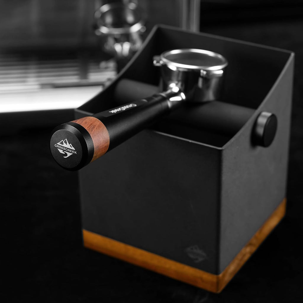 54mm Espresso Bottomless Portafilter with 3 Ear | Stainless Steel Basket and Black Aluminum Alloy Handle | Fits 54mm Breville/Sage Barista Espresso Machine | Espresso Accessories