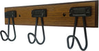 16" Wall Mounted Heavy Duty Label Hook Rack with 3 Hooks, for Hanging Coat, Hat, Jacket or Towel, Fit for Entryway, Hallway, Bedroom, Bathroom, Walk-in Closet and More - Brown/Black