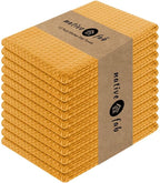 Native Fab Cotton Kitchen Towel with Hanging Loop 16x26 inches, 12-Pack, Waffle Weave Kitchen Towels for Cleaning Drying, Washcloths Soft & Absorbent Cloth Rags, Bar Towel, Dish Cloth, Mustard Yellow