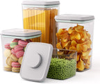 Pop Storage Set – 4 Pack Airtight Food-Grade Containers with Lids, BPA-Free, with Measurement Marks for Flour, Sugar, Pantry Organization