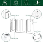 Disposable Coffee Cup Dispenser with Handles, Countertop or Wall Mount Hot/Cold Drink Cup and Lid Holder - Bathroom/Kitchen/Office Acrylic Cup Lid Storage Organizer (4 Compartments, Clear)
