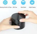 Black Glass Storage Jar 250ml Wide Mouth Airtight UV Protection Container for Spice Coffee