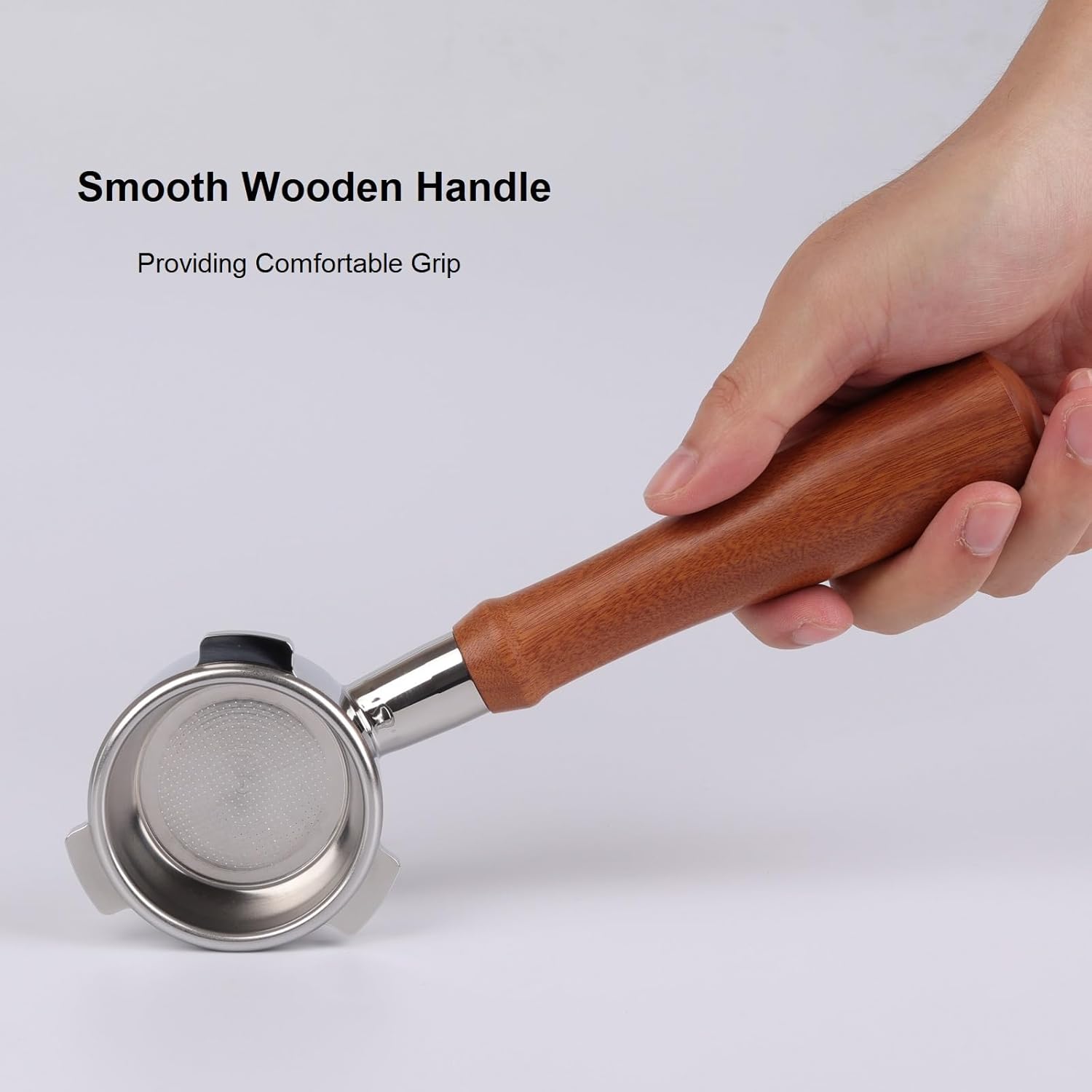 Bottomless Portafilter 54mm Compatible for Breville Barista Express, Pro, Touch, and Impress | Wooden Handle