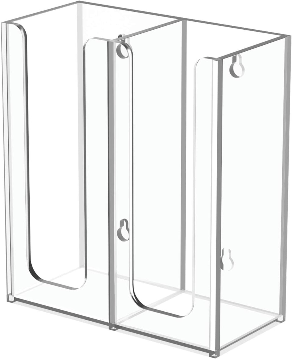 Richboom Acrylic Coffee Cup and Lid Storage Organizer Holder, 2 Compartments, Clear