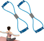2 Pcs Figure 8 Resistance Band, Resistance Band with Handles, Suitable for Full Body Exercise, Strength Training, Flexibility, Exercise Elastic Rope, Suitable for Home, Gym (Blue)