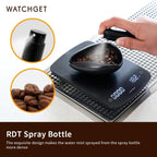 watchget Coffee Bean Dosing Cup & RDT Spray Bottle Kit for Espresso Bar, Static Reduction Ceramic Single Dose Tray for Brewing/Tea, Barista Accessories Set, Black