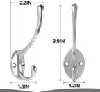 Wall Hooks for Hanging, 10-Pack Heavy Duty Metal Coat Hooks, for Living Room, Bathroom, Kitchen, Bedroom for Towel, Hat, Key, Closet, Bag (Silver)