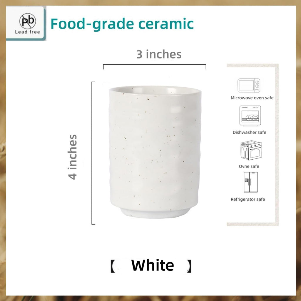 Stoneware Coffee Bar Utensil Holder Tea & Coffee Spoon & Stirrer Holder for Stir Stick Straw Teaspoon Holder Spoon Cup Small Utensil Jar (White)