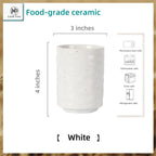 Stoneware Coffee Bar Utensil Holder Tea & Coffee Spoon & Stirrer Holder for Stir Stick Straw Teaspoon Holder Spoon Cup Small Utensil Jar (White)