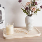 Travertine Vanity Tray, Stone Bathroom Tray for Countertop, 14'' Marble Decorative Dresser Trays, Large Serving Trays for Kitchen Counter, Storage for Kitchen Sink, Perfume, Jewelry Holder